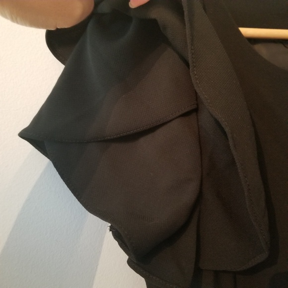 Simple Little Black Dress with Layered Shoulder S - Picture 7 of 7